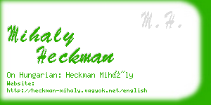 mihaly heckman business card